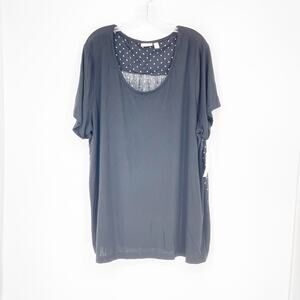 Croft & Barrow Short Sleeve Polkadot Top Size 3X